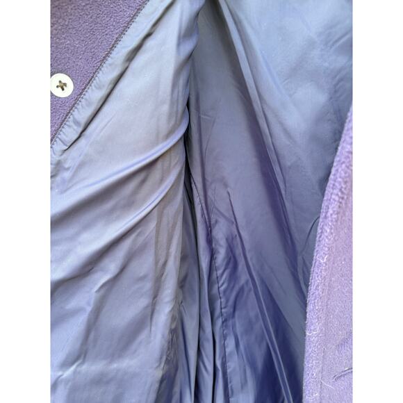 LL Bean Jacket Women M Blue Fleece Peacoat Double Breasted Outdoor Pockets - Picture 5 of 5